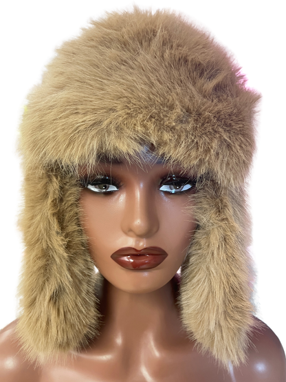 Furry Winter Hat w/ Ear Covers